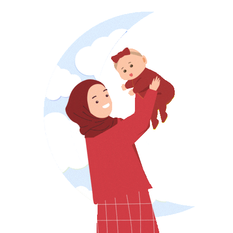 Hari Raya Moon Sticker by Suzuran Baby Malaysia