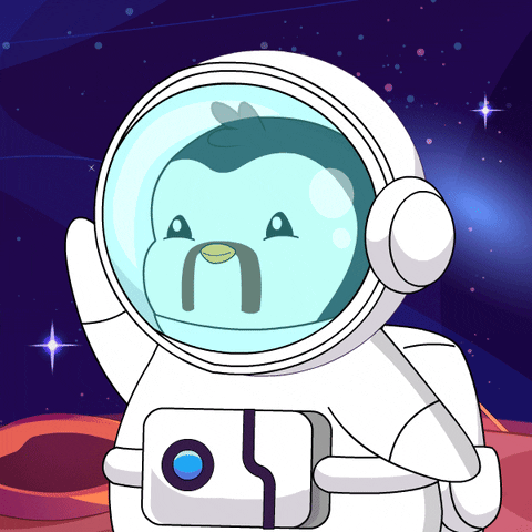 To The Moon Hello GIF by Pudgy Penguins