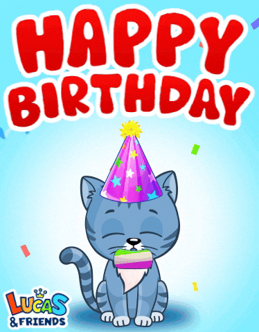 Excited Happy Birthday GIF by Lucas and Friends by RV AppStudios