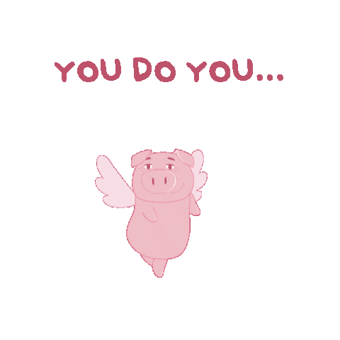 Be Yourself Flying Pig Sticker by PositivelyPigasus