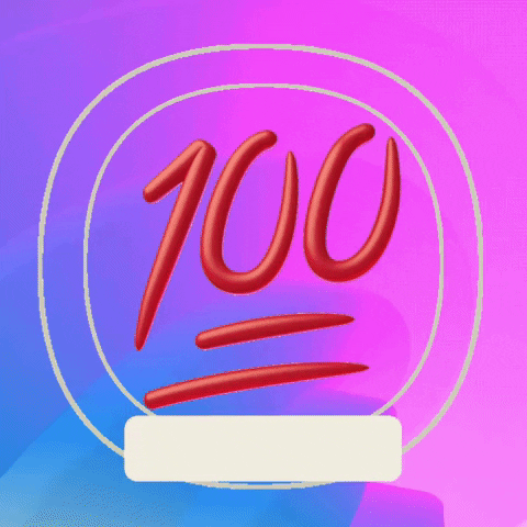 100 Percent Emoji GIF by The3Flamingos