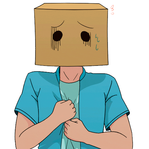 Boxhead Oops Sticker by ZenMarket