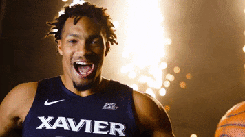 Yelling College Basketball GIF by Xavier Men's Basketball