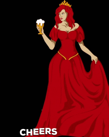 Red Queen Cheers GIF by JOHNAGIL