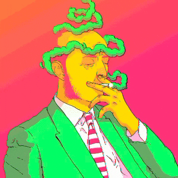 Old Man Smoking GIF