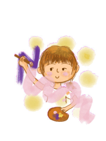 Girl Drawing Sticker