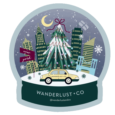 New York Christmas Sticker by Wanderlustandco
