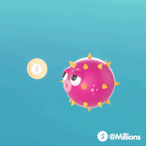 Puffer Fish Swimming GIF by Millions