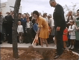 Digging Lady Bird GIF by lbjlibrary
