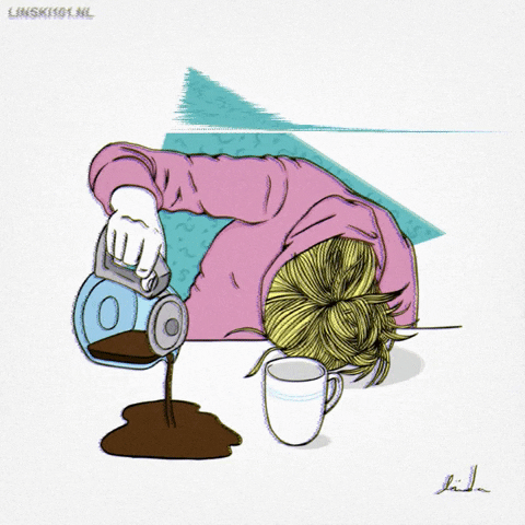 Tired Coffee GIF by Linski101