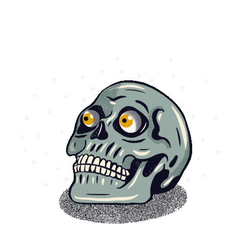 Confused Skull Sticker