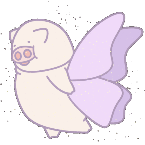 Butterfly Pig Sticker