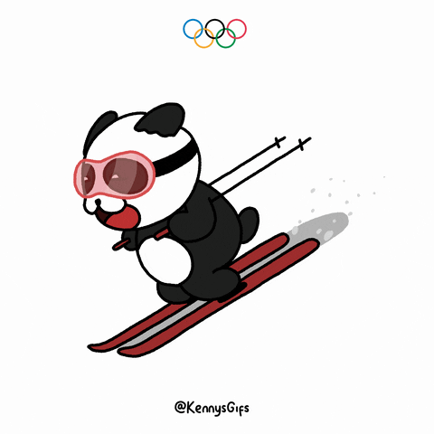 Winter Olympics Panda GIF by Kennymays