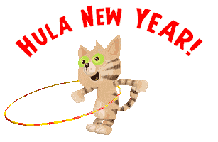 New Year Cat Sticker by Bill Greenhead