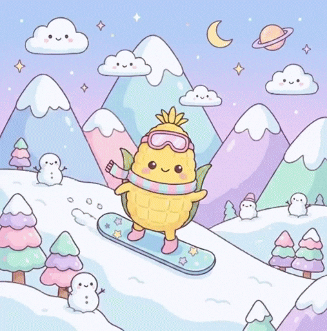 Happy Winter GIF by KuteCosmos | Home of Fruffy