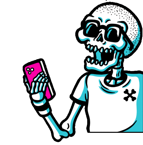 Phone Skull Sticker by Wytchlab