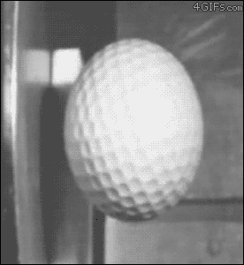 slow motion golf ball GIF