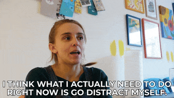 Anxiety Distract GIF by HannahWitton