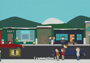 Crowd Panic GIF by South Park  - Find & Share on GIPHY