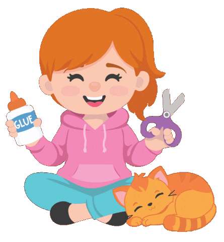 Cat And Girl Sticker