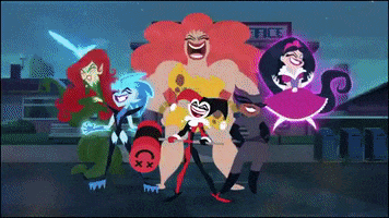 dc harley quinn catwoman evil laugh poison ivy GIF