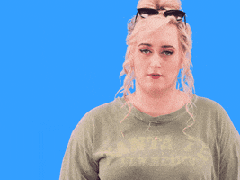 Video gif. Fainting from annoyance, influencer Brittany Broski rolls her eyes upwards and begins to fall backward.
