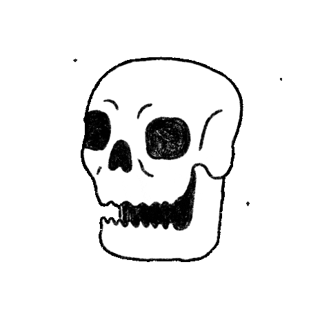 Skull Wink Sticker by Annelise Capossela