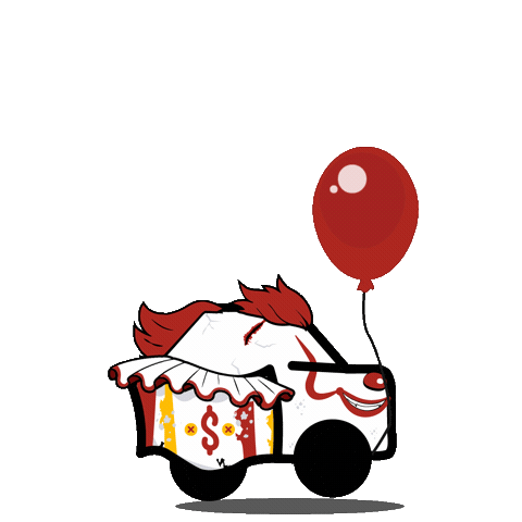 Red Balloon Halloween Sticker by Wheelzy