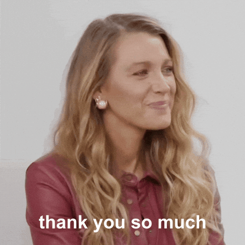 Thank You So Much Wow GIF by Blake Lively Fan