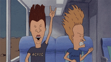 Rocking Out Beavis And Butthead GIF