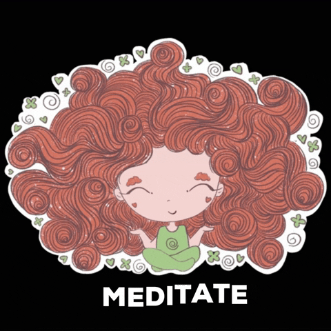 olgamigurumi meditation cute girl meditate red hair GIF
