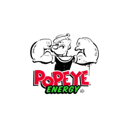 Flexing Popeye Sticker by Popeye Energy