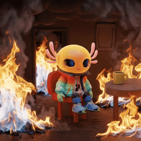 Stressed On Fire GIF by Super Studios