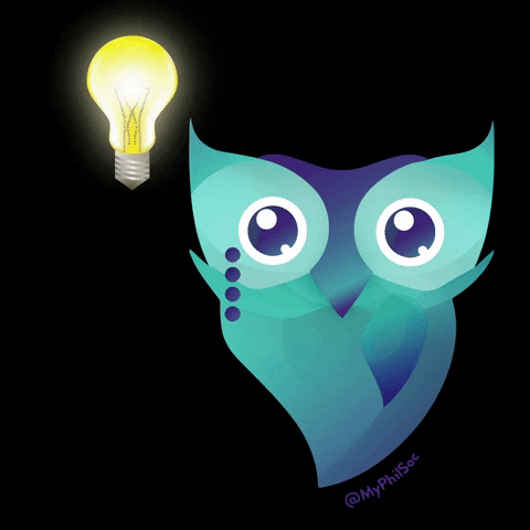 myphilsoc thinking owl wise thinker GIF
