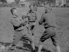 NationalWWIMuseum black and white boxing fighting military GIF