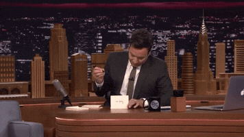 erinreed jimmy fallon writing thank you notes GIF