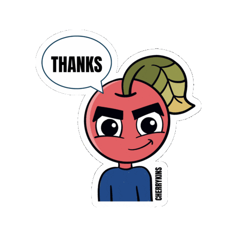 Thanks Thank You Sticker by T'Marie Art Company
