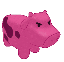 Pink Cow Sticker by Big Potato Games