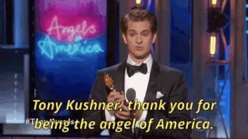 Andrew Garfield Tony Kushner Thank You For Being The Angel Of America GIF by Tony Awards