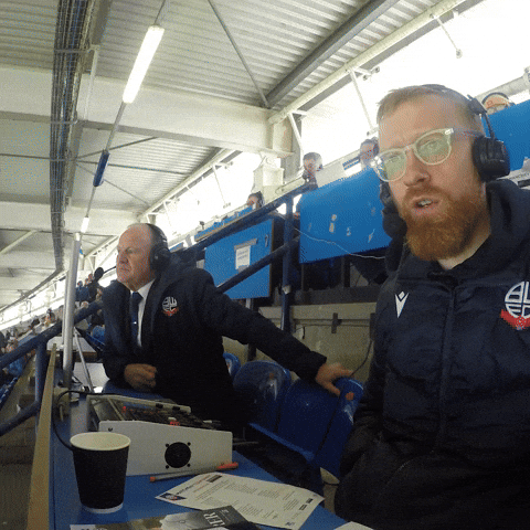 Celebrations Commentators GIF by Bolton Wanderers FC