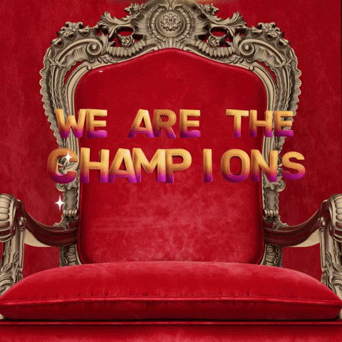 Celebrate We Are The Champions GIF by Sealed With A GIF