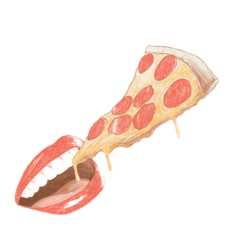Food Pizza Sticker by Dena Cooper
