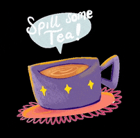 anjaarowana tea gossip spill tea anja watercolor GIF