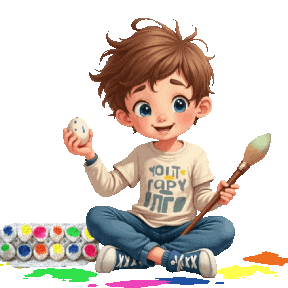 Boys Girls Easter Sticker
