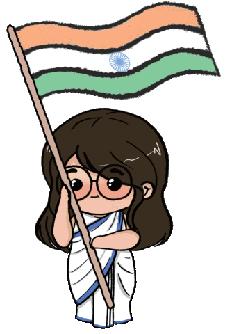 Independence Day Indian Flag Sticker by Chibi Samosa