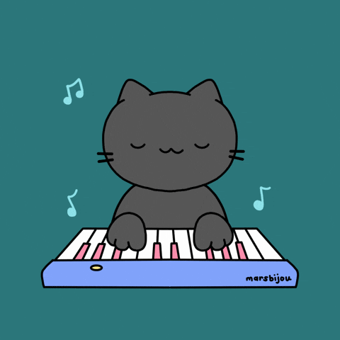 Musical Cat Piano GIF