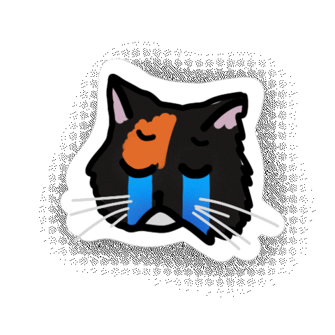 Sad Cat Sticker by Soofiya