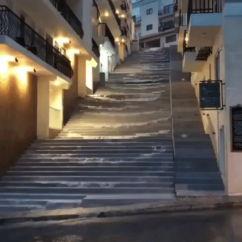 stairs urban waterfall GIF