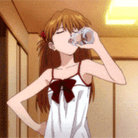 Neon Genesis Evangelion Drinking GIF