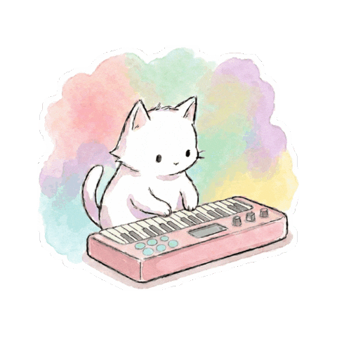 Cat Vibing Sticker by tururi
